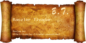 Baszler Tivadar névjegykártya
